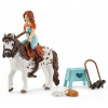 SCHLEICH 42518 8v1 Mia poník Spotty džokejka kone