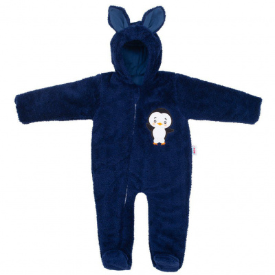 NEW BABY Zimná detská kombinéza New Baby Penguin tmavo modrá Veľ. 68
