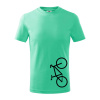 Bicykel na výšku - Tričko detské bavlnené - 146 cm/10 rokov ( Mätová )