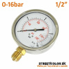 Glycerínový tlakomer 0-250bar, Spodný závit: 1/2