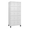 Skrinka C+P Cabo-Plus, 3 oddelenia po 5 políc, 900 x 500 x 1950 mm, biela, na nožičkách
