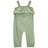 CARTERS CARTER'S Overal bez nožičiek na ramienka Green Embroidery dievča 18m