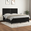 vidaXL Posteľný rám boxspring s matracom čierny 160x200 cm zamat - Čierna - 177359-111528