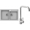 Set Alveus (dřez Rock 90 Beton 81 + baterie Angle Kartáčovaná ocel) SETA20106