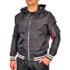 Alpha Industries bunda pánska MA-1 LW HOODED PZ black/white Veľkosť: M, Farba: čierna