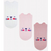 Dojčenské ponožky, 3 páry - Noviti - Mačička, biela/ružová/losos Noviti