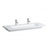 Laufen Living - Dvojumyvadlo do nábytku, 130x48 cm, bílá - 2 otvory pro baterii, s LCC H8164364001071