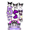 CUKROVÁ TLAČ jedlý obrázok na tortu Cukrová hmota KUROMI SANRIO SADA + TEXT 1