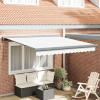 zahrada-XL Ručná vysúvacia markíza vidaXL Biela 350x250 cm, Náhradná tkanina markízy vidaXL pre rám 3,5x2,5 m Biela 3330371