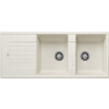 Blanco Zia 8 S, silgranitový drez 1160x500x190 mm, 2-komorový, biela soft, BLA-527209