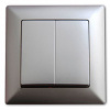 Vypínač č. 5 dvojitý lustrový VISAGE AMBIENCE strieborný