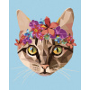 Diamondi Diamantové maľovanie - MAČKA A KVETINOVÁ KORUNA Rámovanie: vypnuté plátno na rám, Rozmer: 40x50 cm