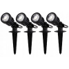 Solárne svietidlá - 4 x záhradné svetlomet LED 5W 230V uviazol do zeme (Solárne svietidlá - 4 x záhradné svetlomet LED 5W 230V uviazol do zeme)
