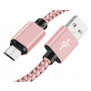 Kábel Interlook USB - microUSB typ B 3 m ružový