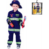 KARNEVAL Šaty hasič modrý vel. S (105-116cm) 4-6 let *KOSTÝM*