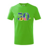 Kvetinové číslo kreslené - 50 - Tričko detské bavlnené - 134 cm/8 rokov ( Apple Green )