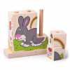 Bigjigs Baby Nasadzovacie kocky zvieratká Bigjigs Toys