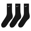 Nike Everyday 3 Pack Cotton Cushioned Crew Socks Black/White 2-5 (S)