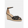 Lauren Ralph Lauren espadrilky na platforme po celej dĺžke dámske kožené Nellie 802P04433001.001 čierna EUR 40
