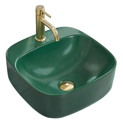 Umývadlo - REA LUIZA GREEN umývadlo na dosku 42X42cm zelené (Umývadlo - REA LUIZA GREEN umývadlo na dosku 42X42cm zelené)