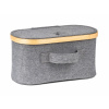 Úložný box G21 30 x 15 x 15 cm, bambusový s vekom, sivý
