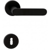 COBRA ZOE-R BB Kľučka dverová, čierna s rozetou, kovová, kovové vnútro C02511B10