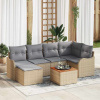 zahrada-XL Súprava záhradných pohoviek 7 pcs Béžová Poly ratan 3347476