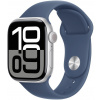 Apple Watch Series 10, 46mm, strieborné hliníkové puzdro s džínsovým športovým remienkom S/M MWWL3QC/A