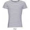 SOL´S MILES / Pánske pruhované tričko s krátkym rukávom - white/navy M