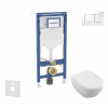 Geberit Duofix - Set predstenovej inštalácie, klozetu a dosky Villeroy Boch, tlačidla Sigma30, DirectFlush, SoftClose, CeramicPlus, biela/lesklý chróm SANI11CK3116