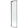Mexen Next L, 1-krídlová vaňová zástena 50 x 150 cm, 6mm číre sklo-čierny vzor, čierny profil, 895-050-000-03-70-70