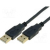 Kabel USB 2.0 USB A vidlice, z obou stran zlacený 3m černá