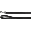 Flamingo Leash Arizona Black - kožené vodítko pre psa, pravá koža, podšitá rukoväť, čierna, 130cm - 20mm