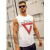 Biele pánske tank top tričko s potlačou Bolf 14816A