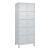 Skriňa C+P Cabo-Plus, 2 oddelenia po 5 políc, 800 x 500 x 1950 mm, sivá, na nožičkách