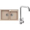 Set Alveus (dřez Rock 90 Beige 55 + baterie Angle Kartáčovaná ocel) SETA20105