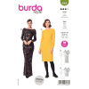 Strih Burda zelený 6068 - puzdrové šaty s výstrihom na chrbte, plesové šaty
