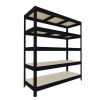 Veľký policový regál Biedrax 60 x 240 x 177 cm, 5 políc - čierny/drevotrieska JSD 10 mm, 300 kg/pol.