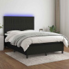 Box spring postel s matrací a LED černá 140x190 cm textil 3135031