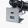 ASA Plastici S.R.L. ASA 06029P00004 VERSAPICK Vstavaná nabíjacia jednotka, 1x nabíjačka USB A+A, štvorcový, plast, biela