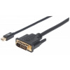 MANHATTAN kabel Mini DisplayPort 1.2a Male to DVI-D 24+1 Male, 1.8 m, černý 152150