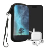 kwmobile Neoprene Sleeve for smartphone Size S - 4.5 - Shock Absorbing Pouch kryt - Ochranný telefon Bag - Cosmic Nature modrá / šedá / černá