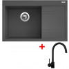 Sinks RIM 780 L Titanium + Vitalia čierna matná G5172