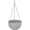 Kvetináč Strend Pro Modern, visiaci, závesný, tmavošedá, 26x16cm, s retiazkou a vešiakom