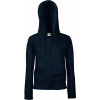 FRUIT OF THE LOOM PREMIUM LADY-FIT HOODED JACKET / Dámska mikina na zips s kapucňou - tmavo modrá XXL