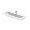 Duravit ME by Starck - Nábytkové umývadlo, 123x49 cm, s 1 otvorom na batériu, s WonderGliss, matná biela 23611232001