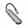 Multifunkčný konvertor HB28 typu C, HDMI+USB3.0+USB2.0+SD+TF+PD, zelený