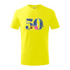 Kvetinové číslo kreslené - 50 - Tričko detské bavlnené - 122 cm/6 rokov ( Citrónová )