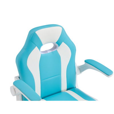 Kondela Otočná stolička s podnožou, modrá/biela, RAMIL 0000365847