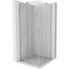 Mexen Velar L Duo, sprchový kút s posuvnými dverami 80 x 80 cm, 8mm číre sklo, brúsená oceľ, 871-080-080-02-03-97